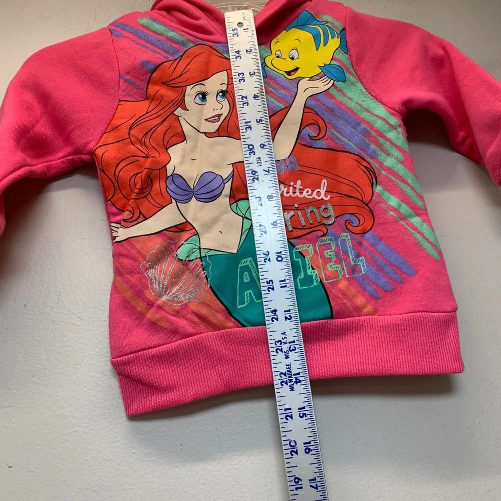 Disney Princess Hoodie Toddler 2T Pink Excellent Ariel Little Mermaid Graphic